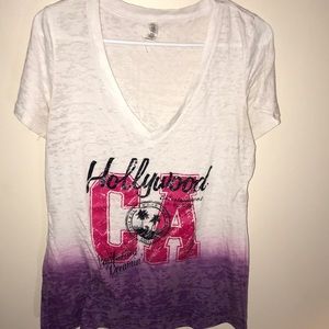 Hollywood CA V-neck Tee
